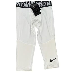 NWT Nike Pro Training Tights Dri-FIT Athletic Compression White Boys‎ M